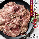 【ふるさと納税】先着で鶏肉プレゼント中！ 厚切り牛タン 塩ダレ 300g 600g 1.2kg 期間限定 焼肉 焼き肉 BBQ キャンプ 冷凍焼肉 牛たん スライス 冷凍 牛肉 群馬県 富岡市 職人味付け F21E-125var