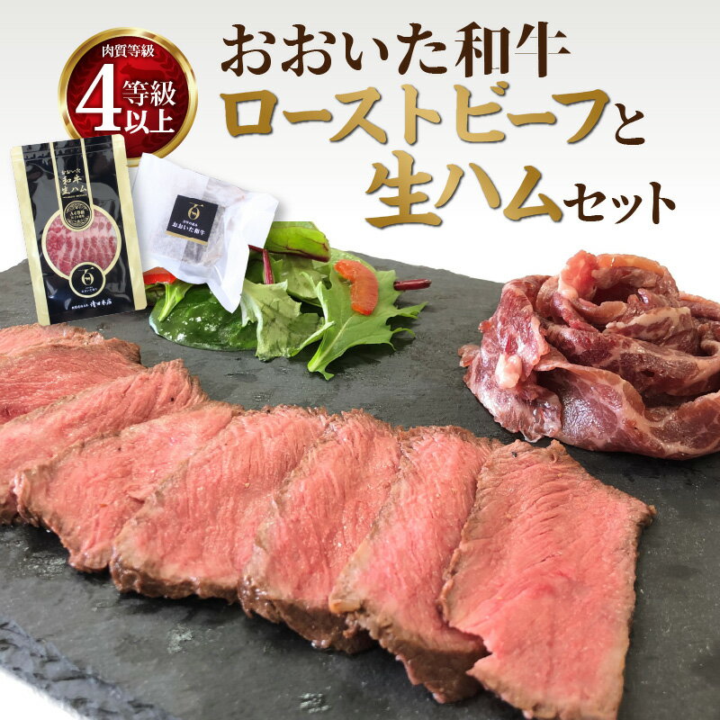 【ふるさと納税】おおいた和牛 ローストビーフ と 生ハム セット ソース付き 高級 牛肉 ブランド牛 惣菜 食べ比べ 詰め合わせ ローストビーフ丼 ギフト 冷凍 おかず おつまみ 肉 肉寿司 おうち時間 A05055