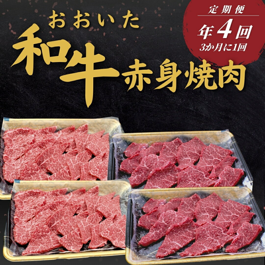 【ふるさと納税】【定期便／全4回】 おおいた和牛 赤身焼肉定期便 年4回（3か月に1回）牛肉 肉 和牛 定期 定期便 ステーキ 豊後牛 おおいた和牛 大分県産 津久見市