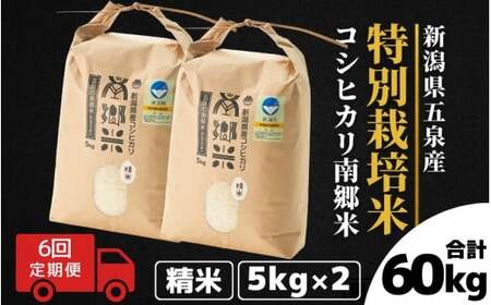 【令和6年産新米】〈6回定期便〉特別栽培米コシヒカリ100％「南郷米」精米 10kg（5kg×2袋）［2024年9月中旬以降順次発送］ 有限会社ファームみなみの郷