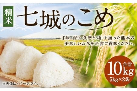 【令和7年産】 七城のこめ 精米 計10kg（5kg×2袋）ヒノヒカリ《30日以内に出荷予定(土日祝を除く)》  白米 九州産 熊本県産