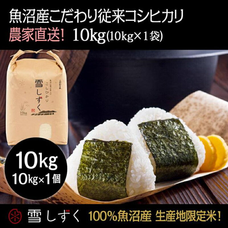 【ふるさと納税】令和7年産！魚沼産こだわり従来コシヒカリ【農家直送!】10kg×1袋 お米 米 コメ 　お届け：10月以降より準備でき次第、順次発送いたします