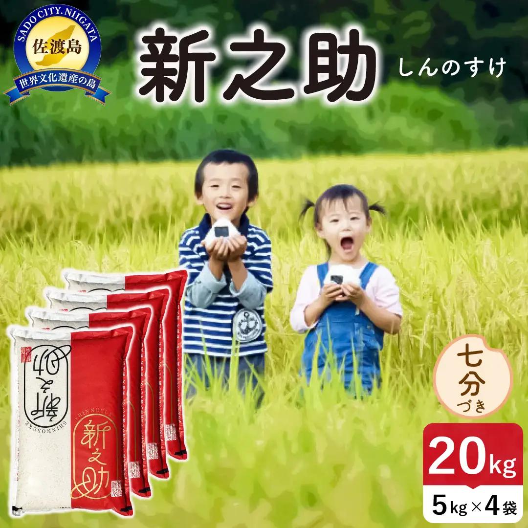 令和8年産 佐渡島産 新之助 七分づき20kg