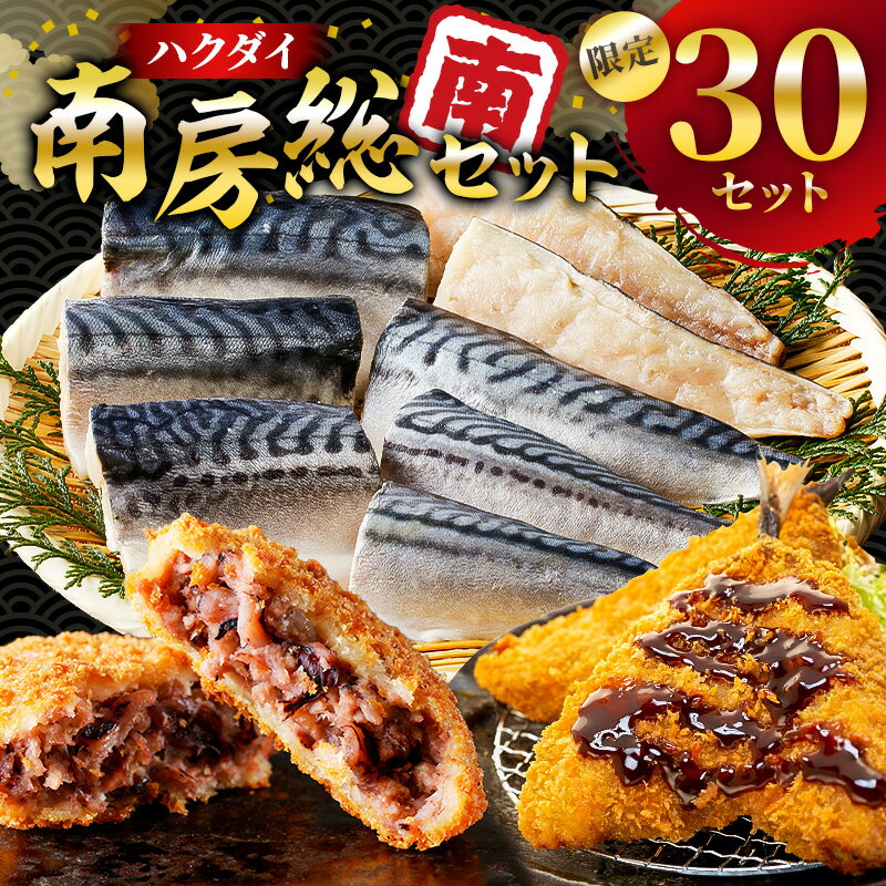 【ふるさと納税】 ハクダイ南房総セット 『南』 訳あり骨取り塩さば 切り身 500g イカメンチ 3個×2パック てっぱつあじフライ 2枚×2パック 数量限定 特別セット 詰め合わせ 魚介 海産物 惣菜 おかず 揚げ物 お弁当 骨抜き 骨なし 冷凍 千葉県 南房総市 送料無料