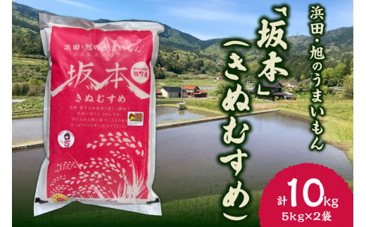 【令和6年産】浜田・旭のうまいもん「坂本」（きぬむすめ）5kg×2袋＜10月21日から発送＞ 【1015】