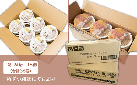 茨城県境町産 パックごはん 玄米 十八雑穀 36個 K2701