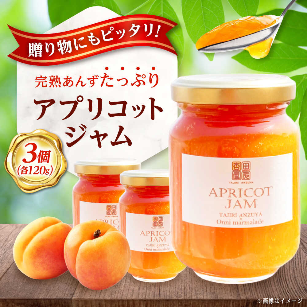 【ふるさと納税】ジャム 田尻あんずのアプリコットジャム 120g 3個入り おすすめ 人気 フルーツジャム トースト ヨーグルト パンケーキ 瓶詰め ギフト お取り寄せグルメ 送料無料 広島産 あんず アプリコット 杏 フルーツ 果物 広島県福山市/田尻杏屋[BAEK001]