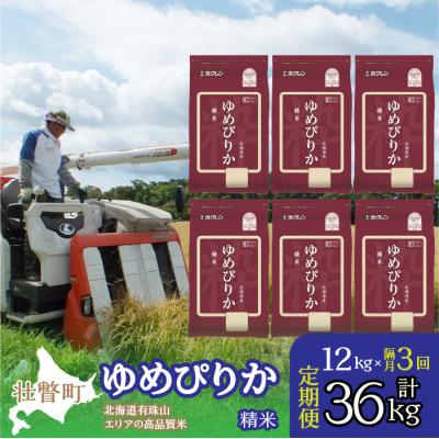 ふるさと納税 壮瞥町 【令和7年産】【隔月3回配送】(精米12kg)ホクレンゆめぴりか(精米2kg×6袋) SBTD033