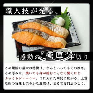 極厚 甘塩 銀鮭 切身 8切（約1kg）新潟県 上越市  創業52年しみず屋特製  ふっくら ジューシー 鮭 しゃけ サーモン  お弁当  冷凍  切り身  お取り寄せ  グルメ  送料無料　真空パッ