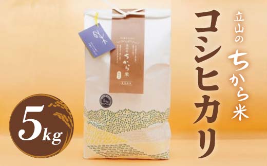 立山のちから米 コシヒカリ 5kg こしひかり 銘柄米 ブランド米 国産 米 お米 日本米 ギフト 贈り物 備蓄 防災 食品 F6T-911