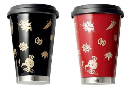 うるしモバイルタンブラー　宝尽くし・朱　工芸品 漆塗