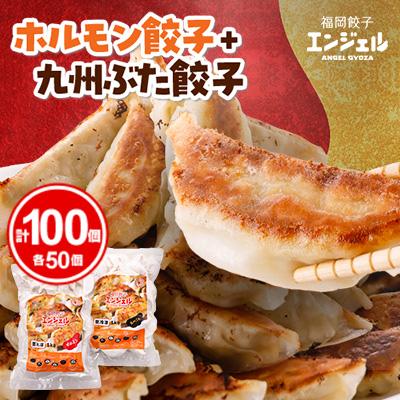 ふるさと納税 大牟田市 エンジェル餃子　ホルモン餃子(50個)+九州ぶた餃子(50個)