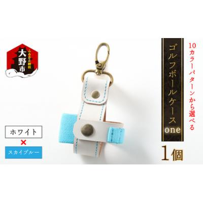 ふるさと納税 大野市 【10色(コンビ)から選べる】ゴルフボールケース”one”【ホワイトベース・スカイブルー】
