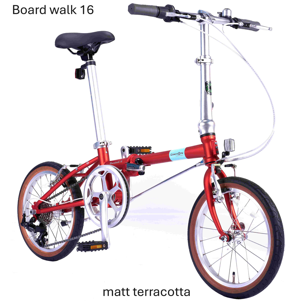 DAHON 折りたたみ自転車 Boardwalk【Matt Terracotta マットテラコッタ】16インチ コンパクト SHIMANO7段変速 軽量　武田産業｜ダホン 通勤 通学 人気返礼品_イメ