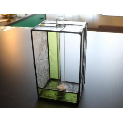 ふるさと納税 京丹後市 ガラス職人の一輪挿し 『四角BOX花器』 長短の試験管で縦置き横置き両用の花瓶  素敵な方へ贈り物に |  | 01