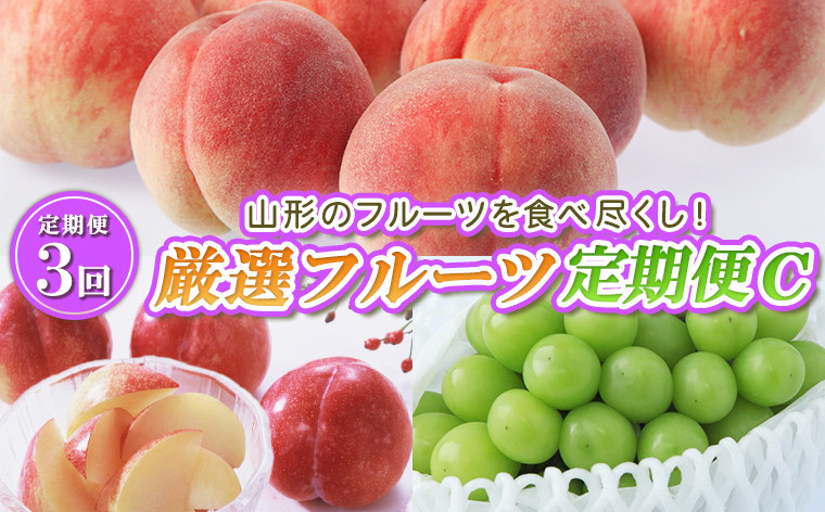 
            【定期便3回】山形のフルーツを食べ尽くし！厳選フルーツ定期便C 【令和7年産先行予約】FS24-541くだもの 果物 フルーツ 山形 山形県 山形市 2025年産
          