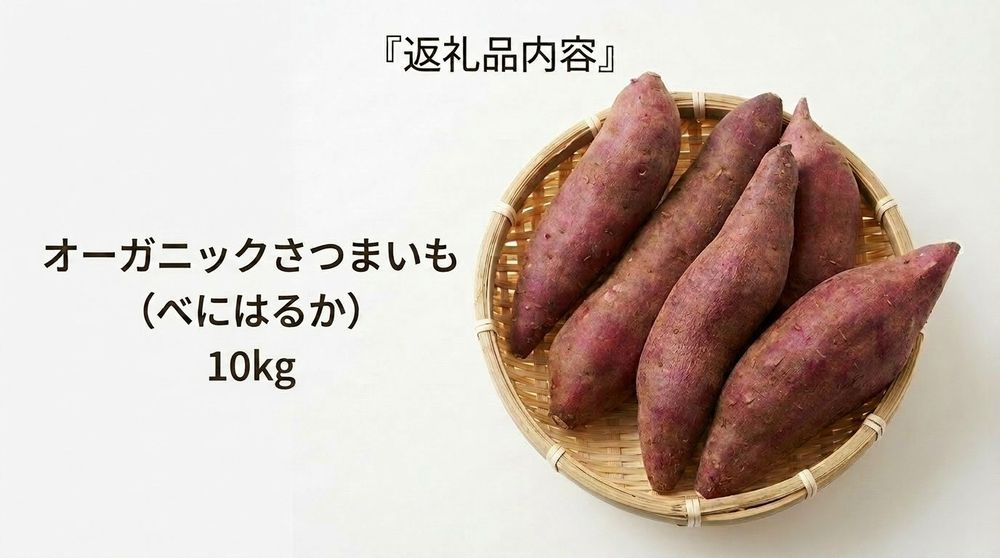 ＜ 先行予約 ＞ オーガニック さつまいも べにはるか 10kg サツマイモ 紅はるか いも イモ 芋 有機栽培 有機野菜 化学農薬不使用 化学肥料不使用 焼き芋 大学芋 北海道 安平町 安平