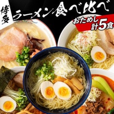 福岡県産ラー麦麺×5種類のスープ食べ比べセット5人前!(豚骨・醤油・塩・味噌・担々麺)(芦屋町)