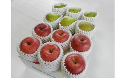 08-02-028　りんご(高徳)&ラ・フランス詰合せ3kg