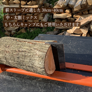 薪 【カシ・ナラ 太・中割り】 約20kg 薪 MZ001