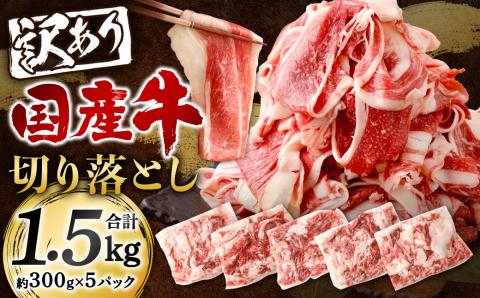 訳あり 国産牛 切り落とし 合計約1.5kg 約300g×5パック