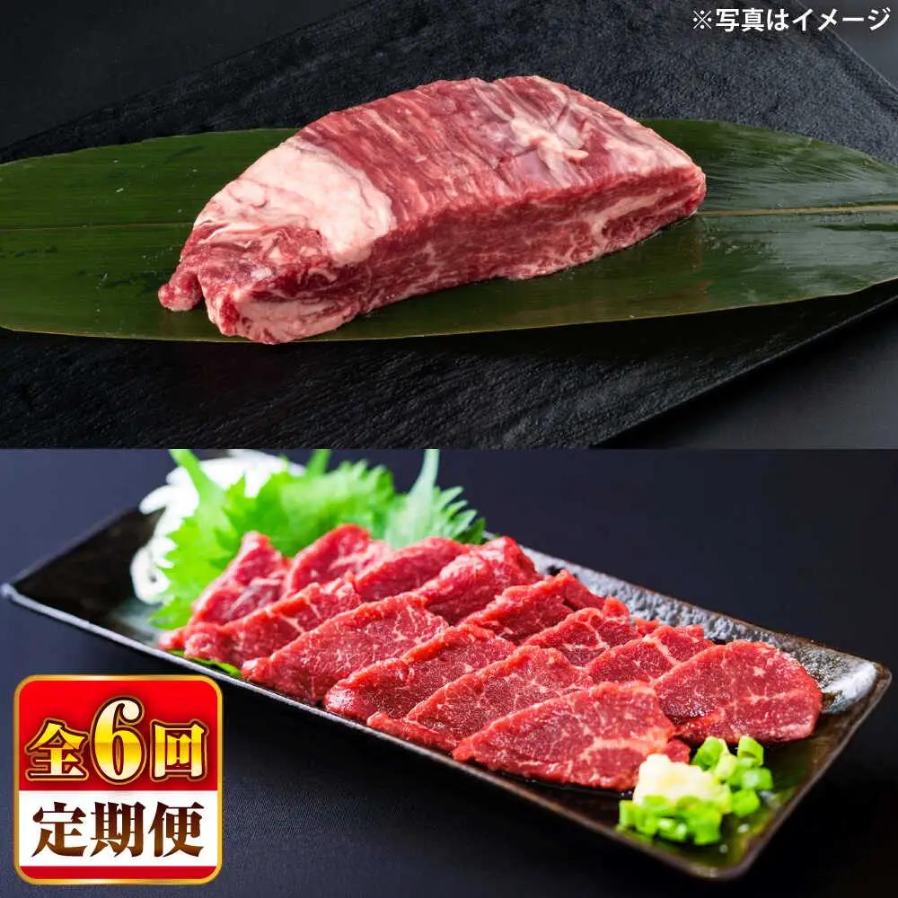 【全6回定期便】 あか牛 ステーキ用 ヒレ肉 約800g 馬刺し約200gセット 計約1kg ヒレ BHBY018