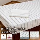 【ふるさと納税】オーガニックコットン タオルシーツ シングル 145×230cm ボーダー SNS-13 [4795-4797]