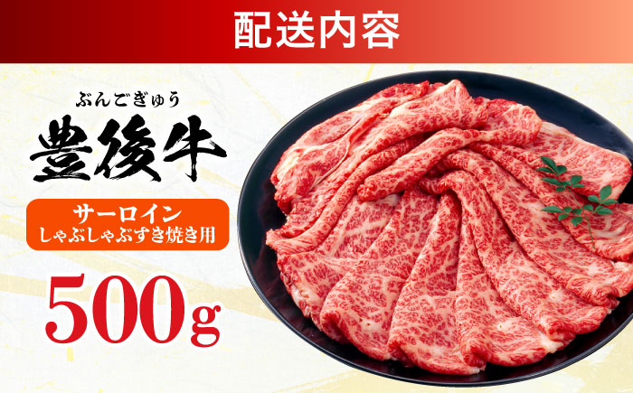 【厳選部位】おおいた豊後牛 サーロイン しゃぶしゃぶすき焼き用 500g 日田市 / 株式会社MEAT PLUS　牛 うし 黒毛和牛 和牛 豊後牛 [AREI016]