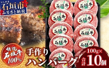 石垣牛ハンバーグセット100g×10個＜2026年5月発送＞ | 沖縄 石垣 牛 黒毛 和牛 ハンバーグ 肉 シークヮーサー 冷凍