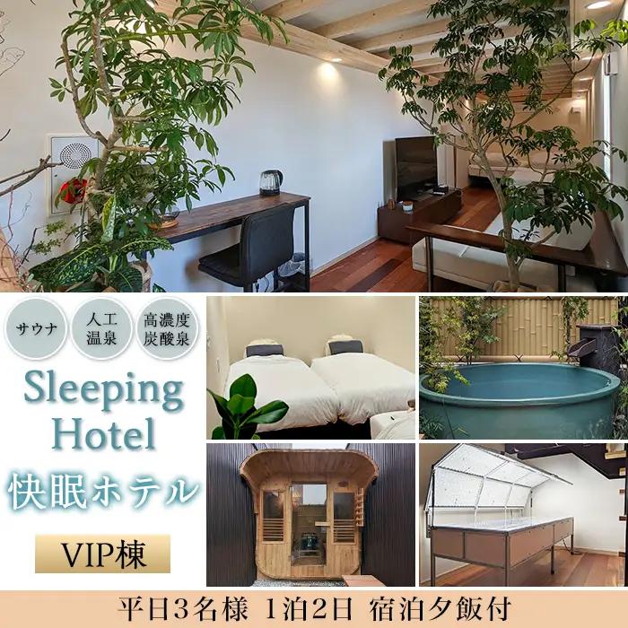 宿泊券 Sleeping Hotel VIP棟 平日 3名様 1泊2日 夕飯付