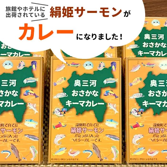 お試し★ 絹姫サーモン 奥三河おさかなキーマカレー 1個 レトルトカレー 魚 サーモン 鮭 非常食 キーマカレー ネコポス -213