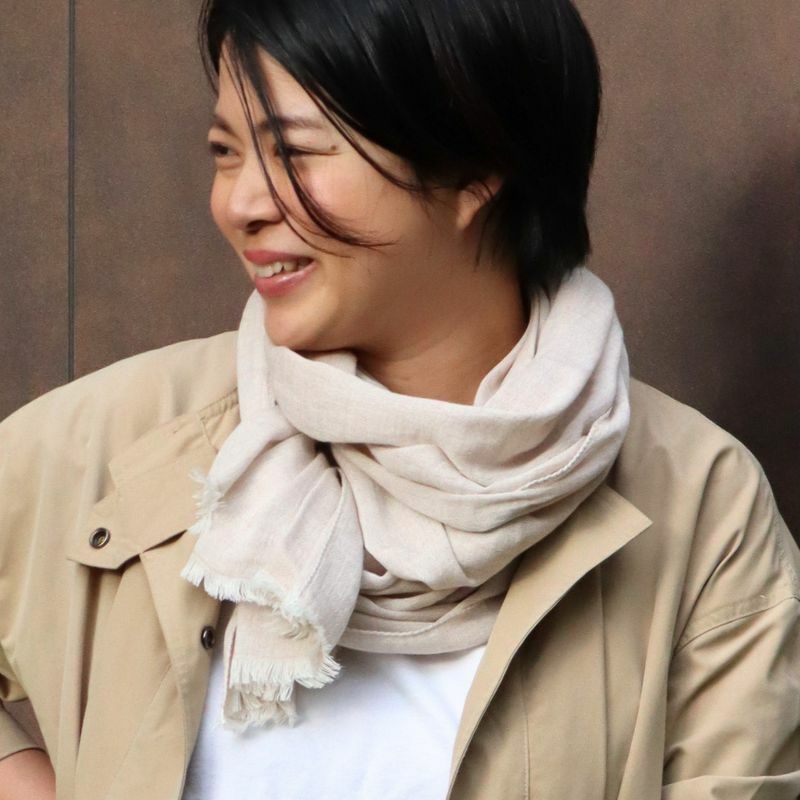 【スピード発送】オーガニック100% シングルガーゼコットンストール(FOODTEXTILEコーヒー/ブラウン) G2000