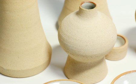 【美濃焼】神具セット 7点 安土ろくろ手造り 神棚用 『中サイズ』【佐々木陶器】 インテリア お供え [TAJ021]