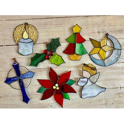 【ふるさと納税】【ステンドグラス】クリスマスオーナメント□ | 工芸品・雑貨・日用品・ステンドガラス・クリスマス
