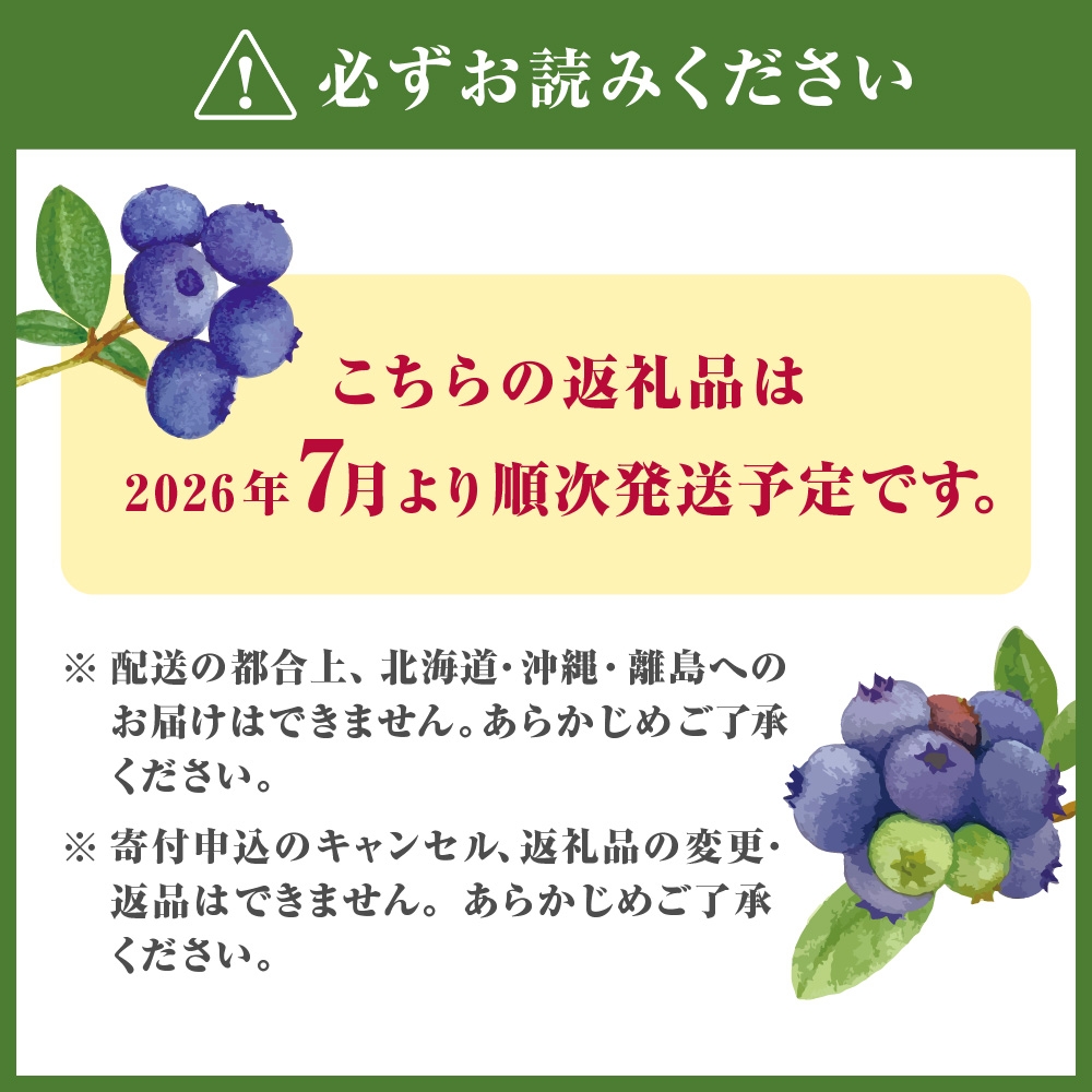 栽培期間中農薬・有機肥料で丹精込めて栽培した「ブルーベリー」1kg