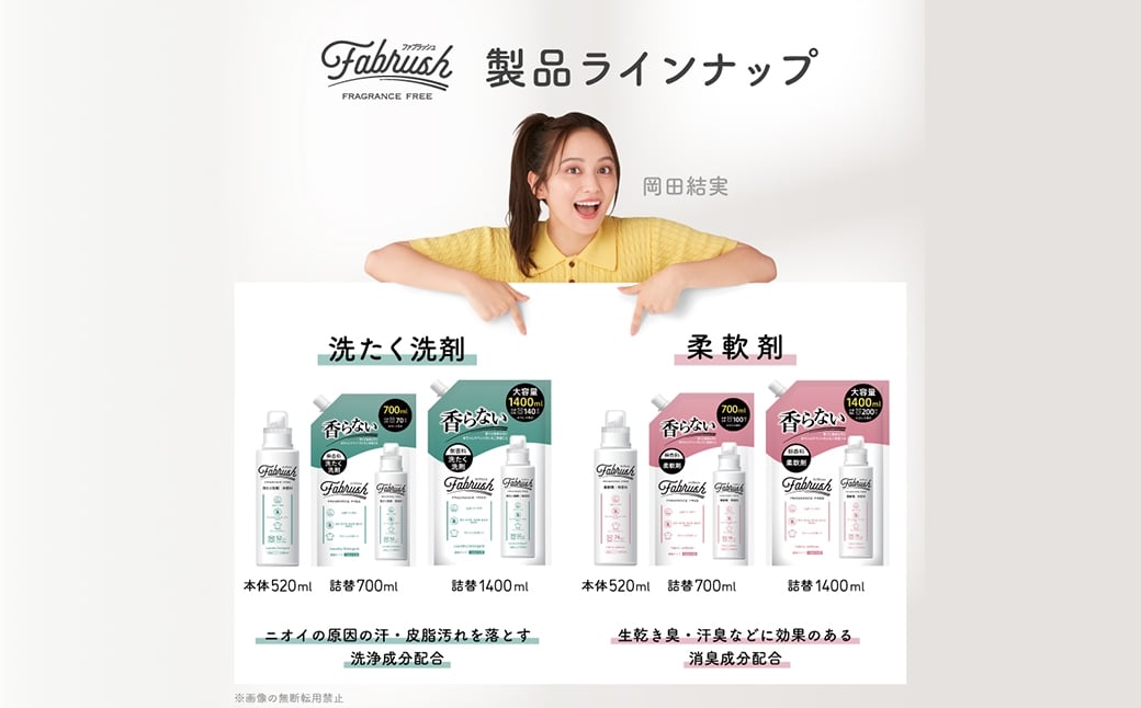 【4つの無添加（香料 蛍光剤 漂白剤 着色料）】fabrush 濃縮柔軟剤 無香料 詰替700ml×12個