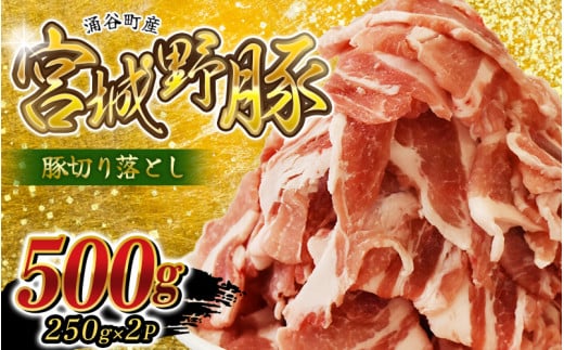 涌谷町産 宮城野ポーク 豚切り落とし 500g　(250g×2P) 農林水産大臣賞受賞のブランド豚【sari007】