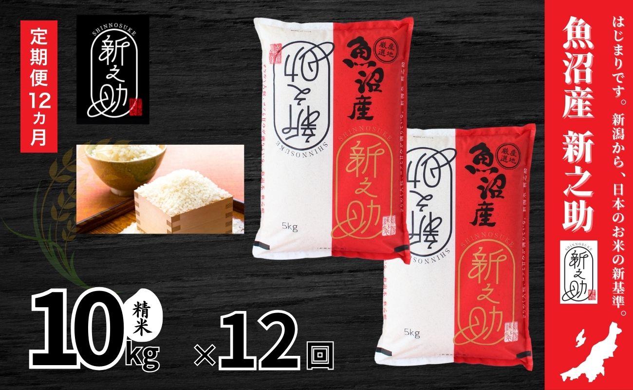 【12ヶ月定期便】令和7年産 中魚沼産「新之助(しんのすけ)」10kg×全12回