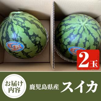 ＜2025年6月中旬以降順次発送予定＞鹿児島県産 スイカ(2玉) 国産 果物 スイカ すいか 西瓜 ジュース スムージー 祭ばやし 縞王 紅まくら 黒小玉スイカ 期間限定【松永青果】a-24-58-z