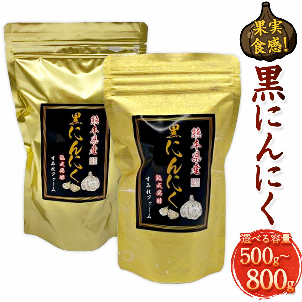 【ふるさと納税】＜選べる内容量＞果実食感！熟成黒にんにく セット 計500g（100g×5個）・計800g（200g×4個） ニンニク 野菜 ジップ式 健康 ストレス 疲労回復 熊本県産 国産 九州 熊本県 送料無料