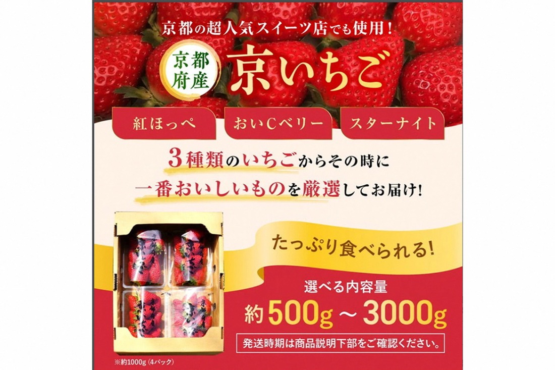 高級 京いちご 完熟 朝採れ 約1,000g（250g 4パック）小島農園 紅ほっぺ おいCベリー スターナイトから厳選≪訳あり 苺 イチゴ ≫離島への配送不可 ※2025年1月中旬～5月下旬頃に順次発送予定
