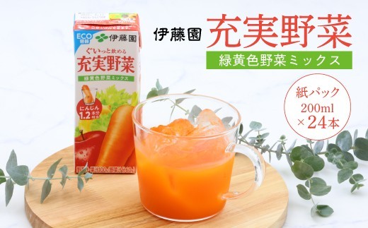 【10営業日以内発送】伊藤園 充実野菜 緑黄色野菜ミックス 紙パック 200ml 24本 スピード発送 紙パック 野菜ジュース 伊藤園 充実野菜 野菜ジュース　013-G-IT011
