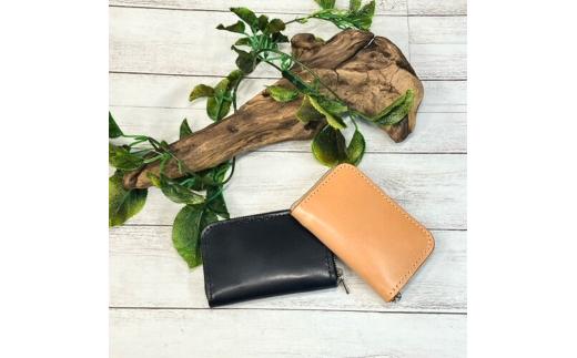 【ヌメ革】フルラウンドファスナーコインケース(ヌメ・クロ) 牛革 ヌメ革 ハンドメイド クロ