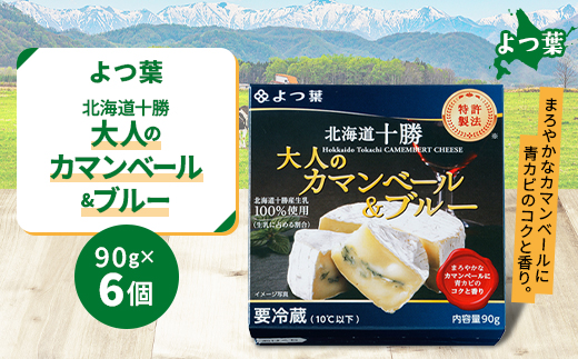 鹿追 よつ葉 大人のカマンベール＆ブルー 6個 北海道十勝産生乳100%仕様【配送不可地域：離島】