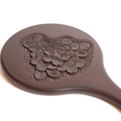 ふるさと納税 長野県 軽井沢彫　手鏡(中)花束　桜　長野県伝統工芸品 |  | 02