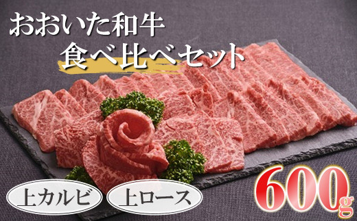 
おおいた和牛 食べ比べセット（上カルビ＆上ロース）【合計600g】小分け 中津市 大分県産 九州産 国産 冷凍 送料無料
