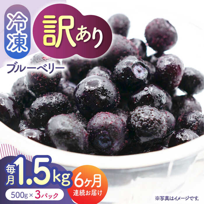 【ふるさと納税】【6回定期便】【訳あり】 冷凍ブルーベリー 小粒 約1.5kg（約500g×3pc） 【すみれファーム】[ZEP052]