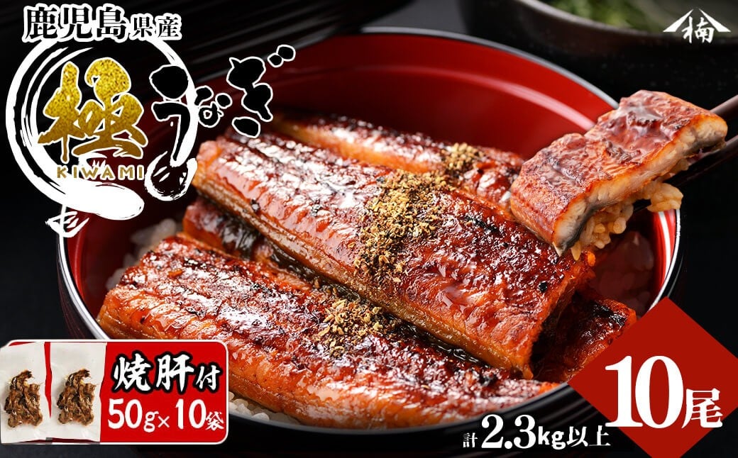 
楠田の極うなぎ蒲焼き 230g以上×10尾(計2.3kg以上) 焼肝10袋付き うなぎ 鰻 ウナギ 国産 鹿児島県産 九州産 蒲焼き 冷凍 うな重 ひつまぶし wa24-004
