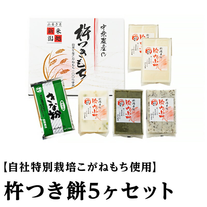 【ふるさと納税】16-15杵つき餅5ヶセット【自社特別栽培こがねもち使用】