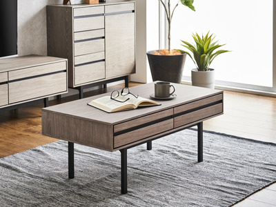 【開梱・設置】ロゼッタ 100cm センターテーブル（グレーC-106）　AX009